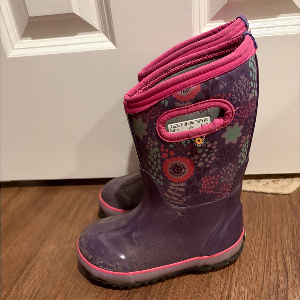 Bogs Kids Floral Purple and Pink Boots